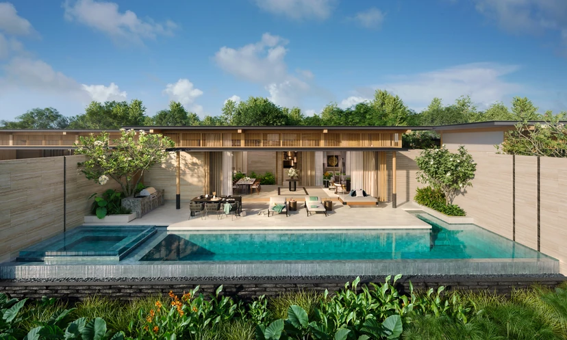 Three-bedroom pool villa — architectural visualization