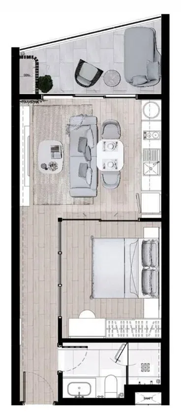B-A1 · 1 Bedroom — The Aqua