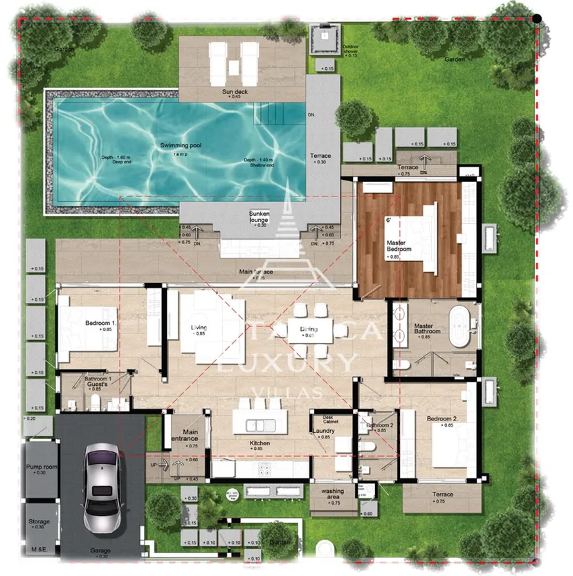 อพาร์ตเมนต์ 3 ห้องนอน ขนาด 475 ตร.ม. ที่ โบทานิก้า โฟร์ ซีซั่นส์ (Botanica Four Seasons)