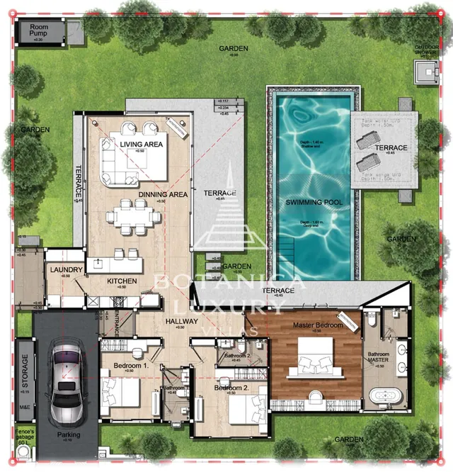 อพาร์ตเมนต์ 3 ห้องนอน ขนาด 492 ตร.ม.