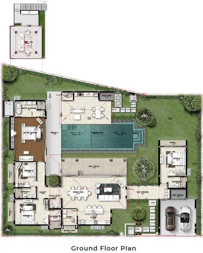 4-комнатная квартира площадью 450 кв. м в Botanica Four Seasons