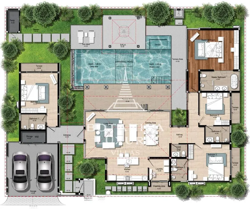 อพาร์ตเมนต์ 4 ห้องนอน ขนาด 593 ตร.ม. ที่ โบทานิก้า โฟร์ ซีซั่นส์ (Botanica Four Seasons)