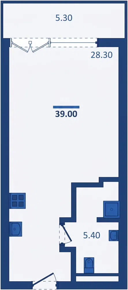 Studio Apartment 38.6 sqm