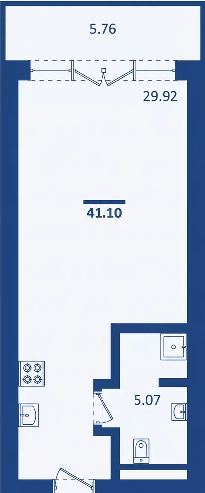 Studio Apartment 41.1 sqm at Layan Verde