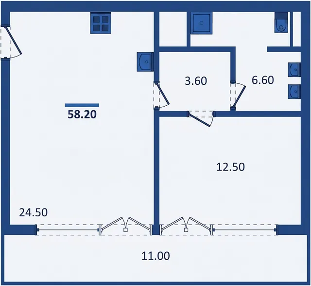 1-Bedroom Apartment 61.6 sqm