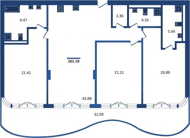 3-Bedroom Apartment 155.2 sqm