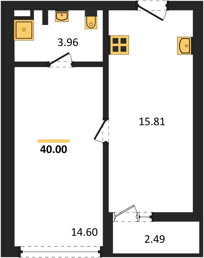 The 1 Bedroom Type B apartment at The Ozone Oasis Condominium is a 40 sq m