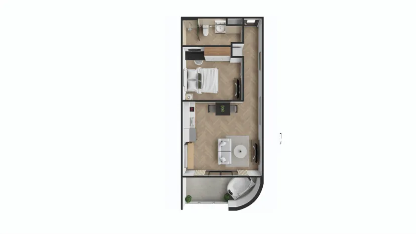 Type H - 1BR - 47.45 m² — The Zero Bang Tao
