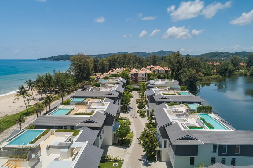 Beach and lagoon setting — official residence photograph
